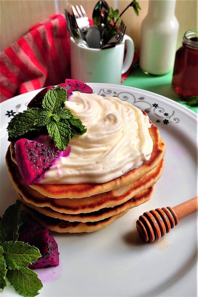 Old fashion pancake recipe with fancy decoration