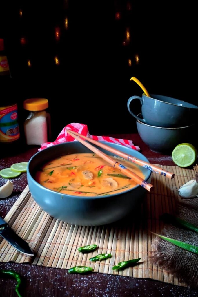 Thai Soup Recipe (with Chicken, Prawns and Mushrooms)
