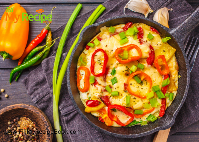 5 Quick Vegetarian Dinner Recipes - One Pan Bell Peppers Omelet