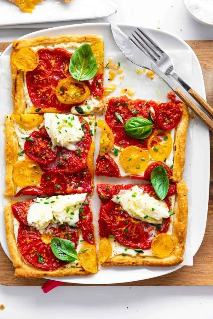 Puff Pastry Tomato Tart With Mozzarella