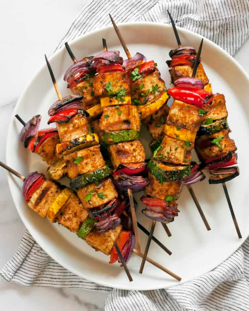 BBQ Tofu Veggie Skewers