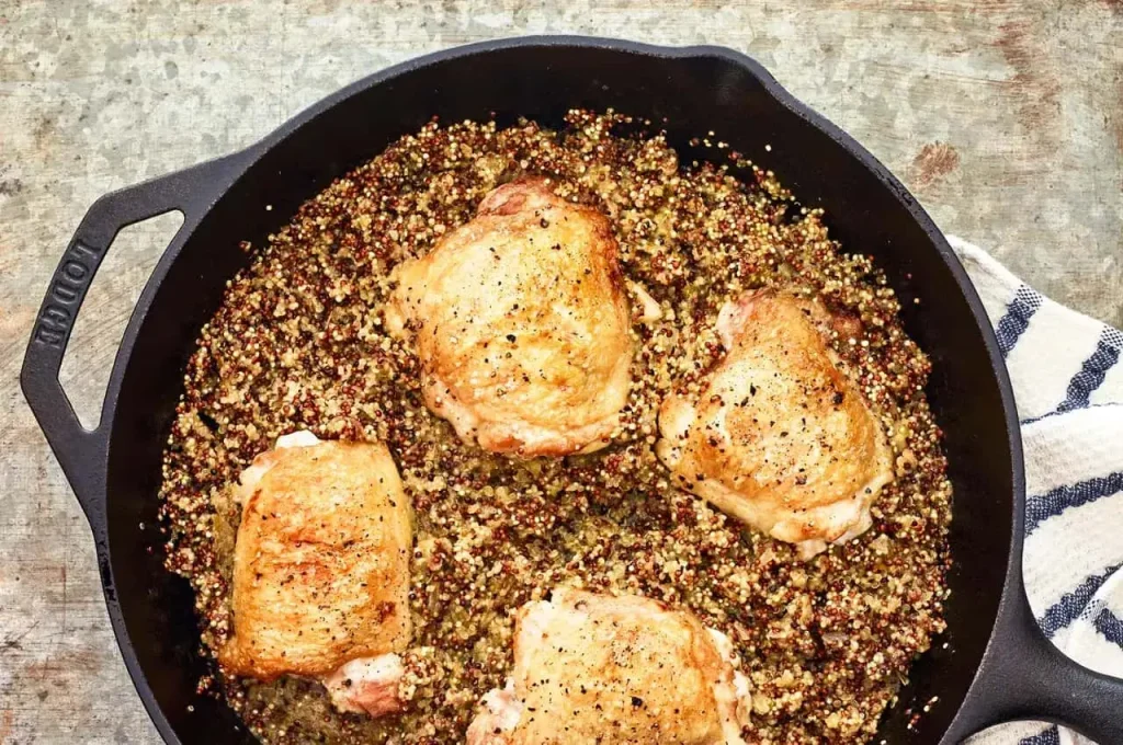 Salsa Verde Quinoa With Chicken Thighs