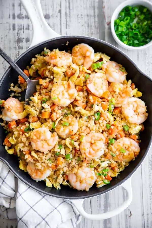 Shrimp Fried Cauliflower Rice - Paleo and Keto Friendly