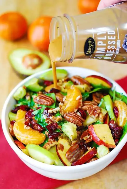 Apple Cranberry Spinach Salad + Pecans, Avocados