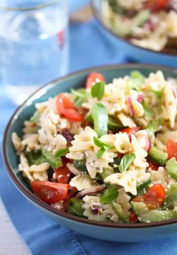 Greek Pasta Salad with Feta - The Mediterranean Dish