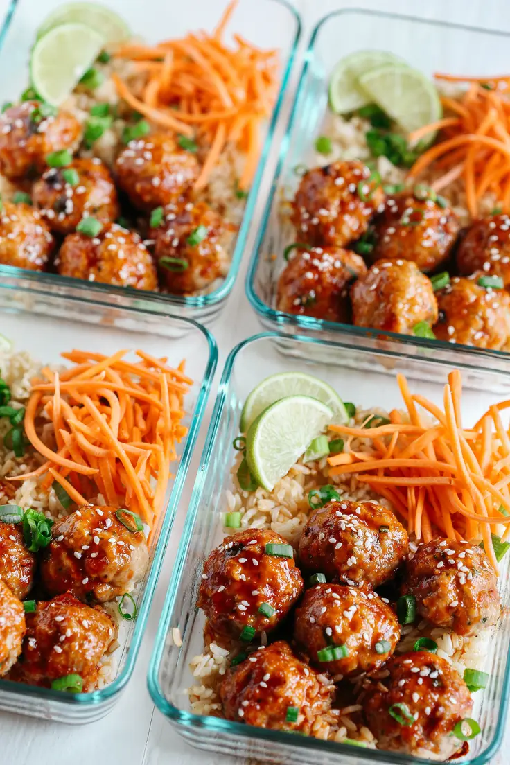 Honey Sriracha Glazed Meatballs from Eat Yourself Skinny