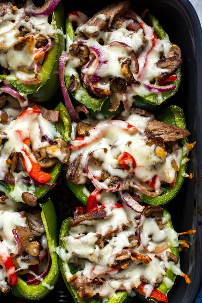 Philly Cheesesteak Stuffed Peppers - Low Carb Recipe