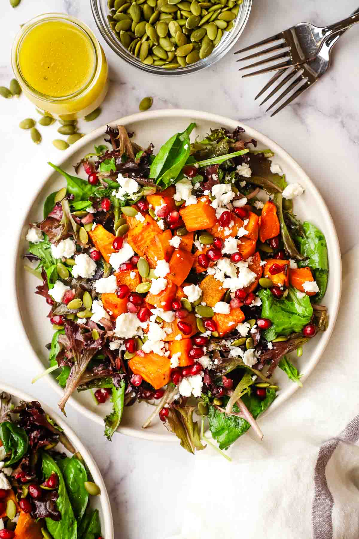 Roasted Sweet Potato & Baby Kale Salad