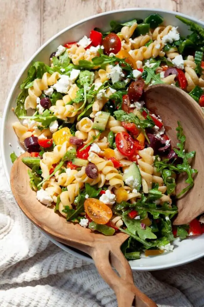 Greek Chickpea Pasta Salad