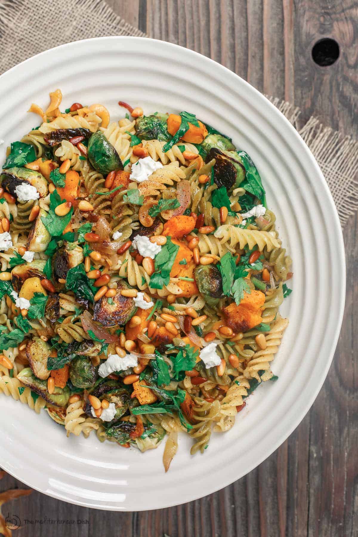 Fall Rotini Pasta + Butternut Squash & Brussels Sprouts