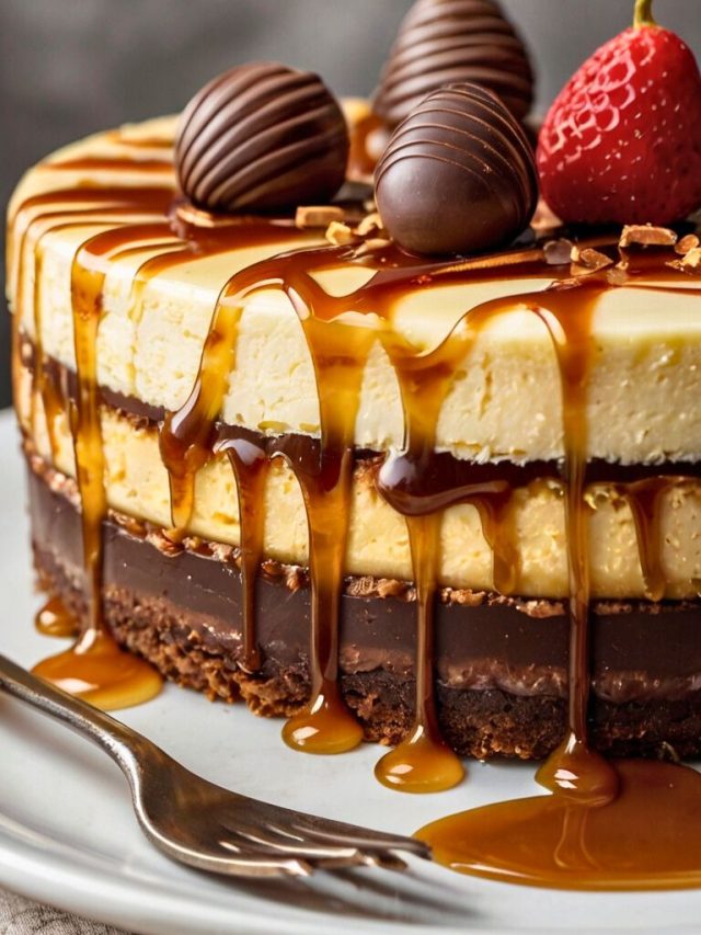 Millionaire’s Cheesecake: Layers of Caramel & Chocolate