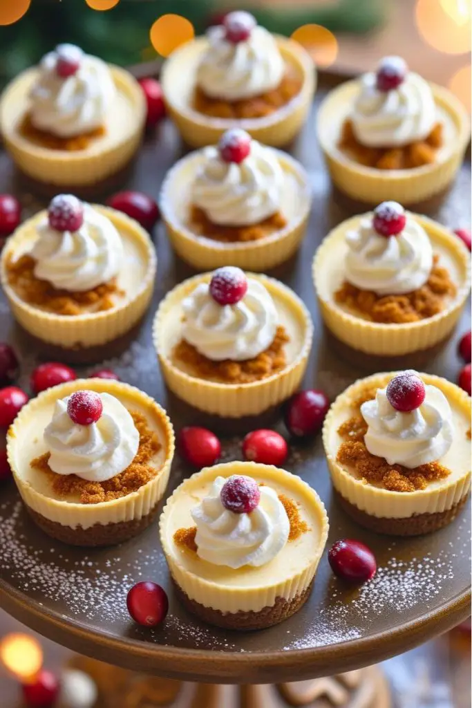 No-Bake Gingerbread Cheesecake Cups: Creamy, spiced cheesecake layered with gingerbread crumbs for a festive, easy holiday dessert.