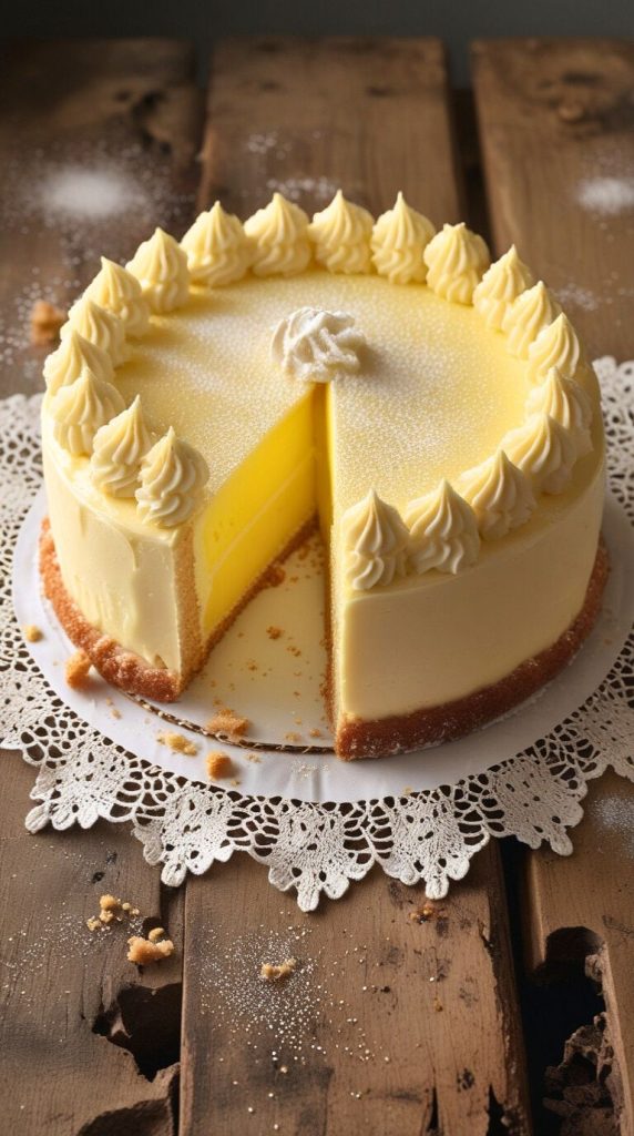 Vanilla Magic Custard Cake fresh out of the oven in a parchment-lined square baking dish, golden and slightly jiggly in the center.