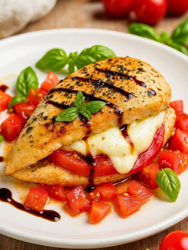4 Ingredient Caprese Stuffed Chicken