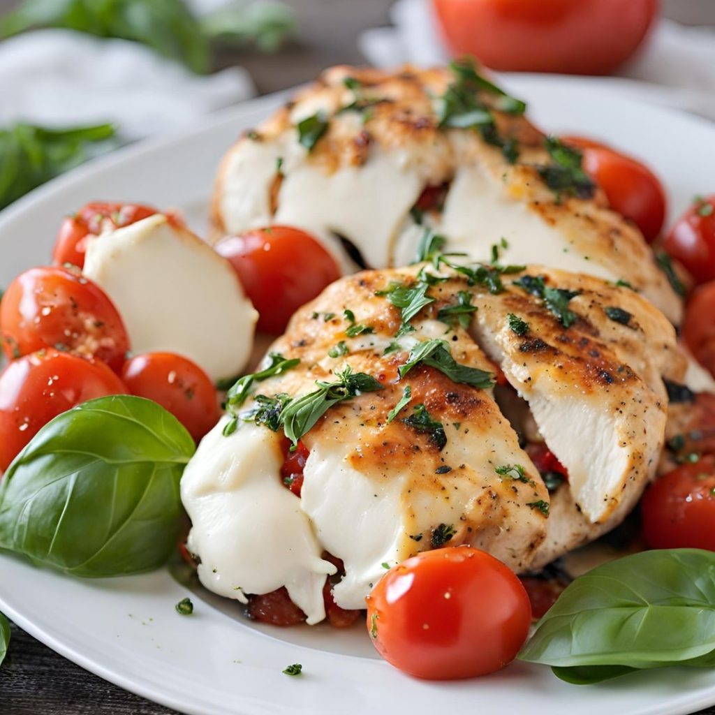 4 Ingredient Caprese Stuffed Chicken recipe