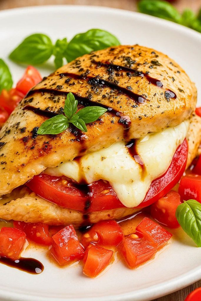 4 Ingredient Caprese Stuffed Chicken
