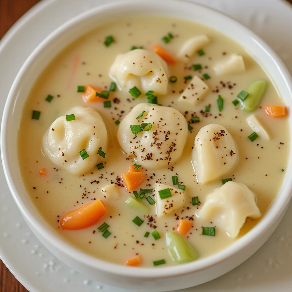 A warm bowl of Olive Garden-inspired chicken gnocchi soup, filled with tender chicken, soft gnocchi, fresh spinach, and a creamy broth.