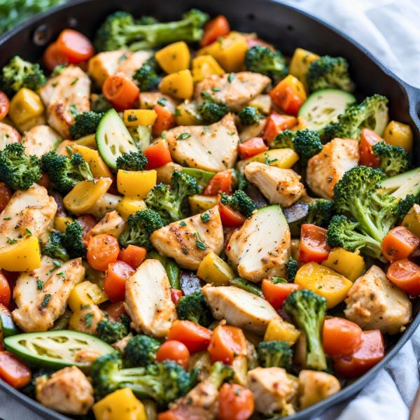 Healthy Chicken & Veggie Skillet Quick & Tasty!