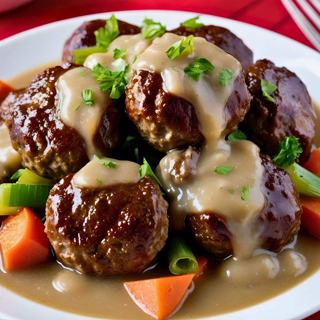 Salisbury Steak Meatballs and Gravy