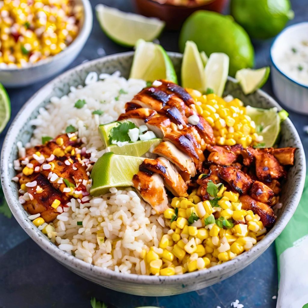 Street Corn Chicken Rice Bowl