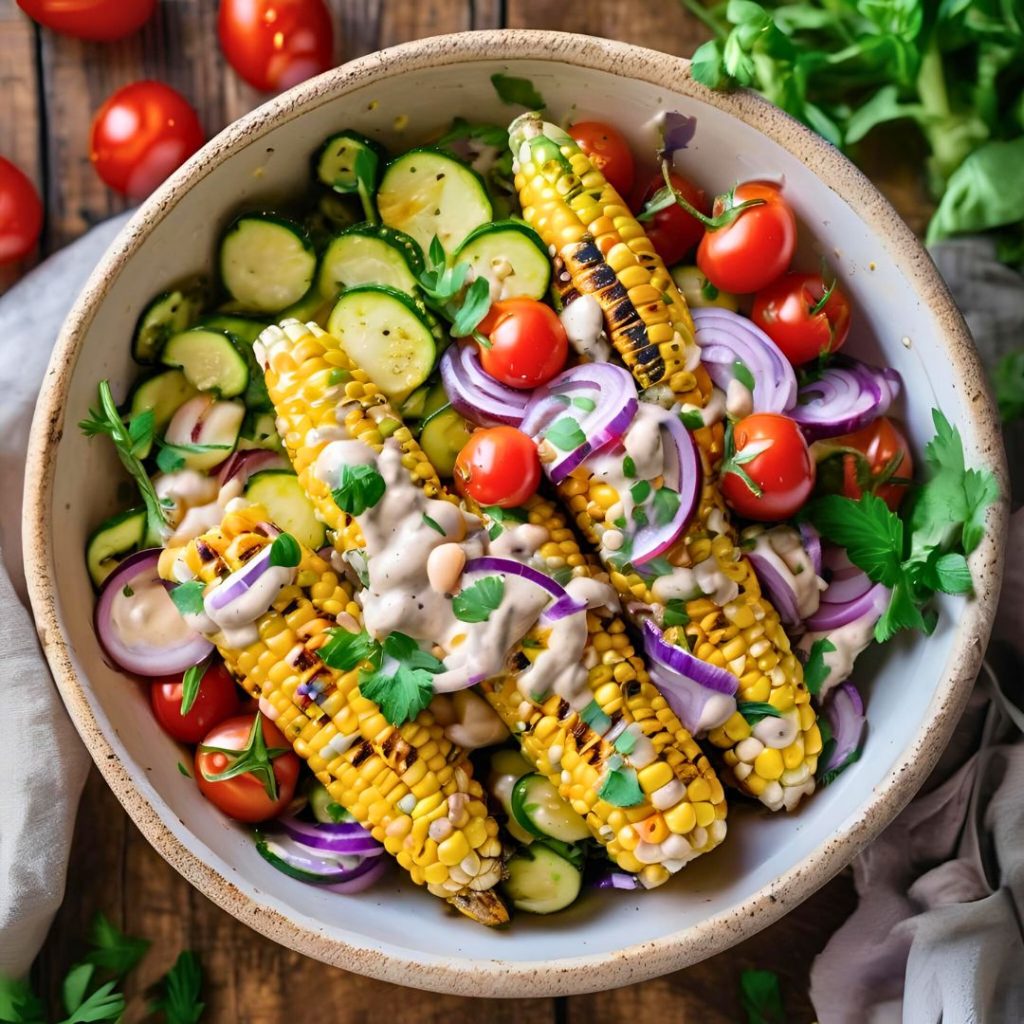 Grilled Corn & Zucchini Salad