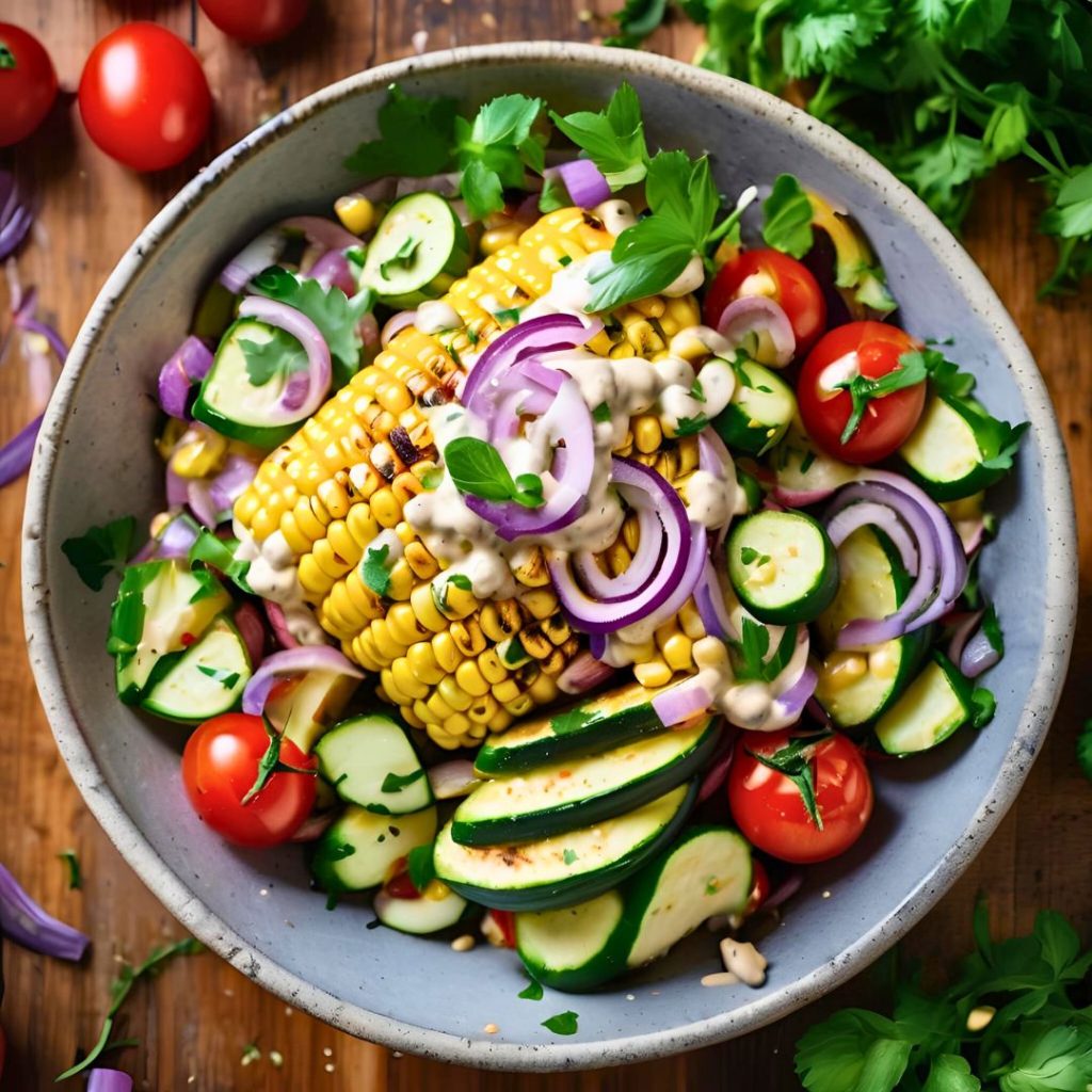 Grilled Corn & Zucchini Salad