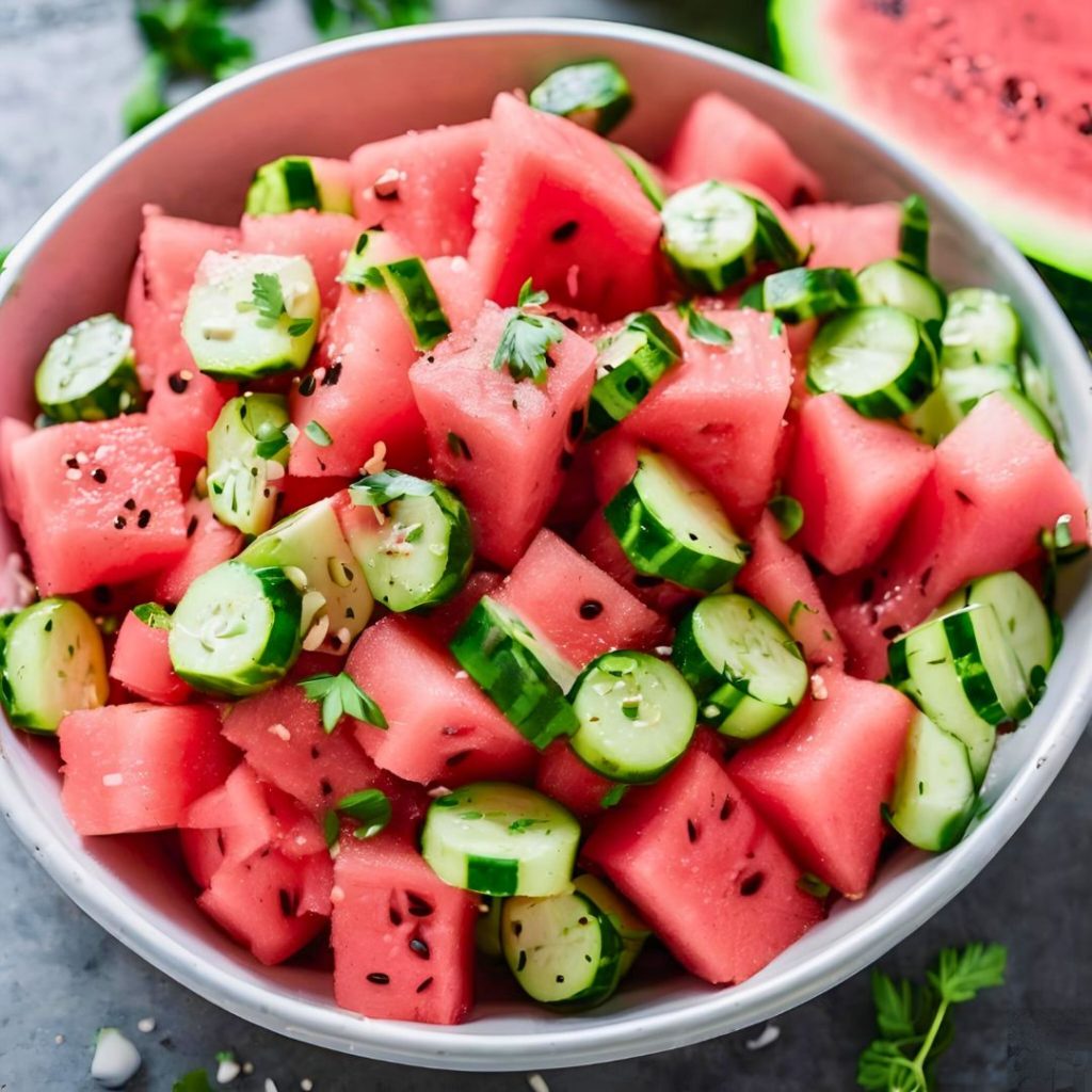 Watermelon Cucumber Salad