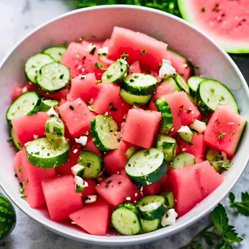 Watermelon Cucumber Salad