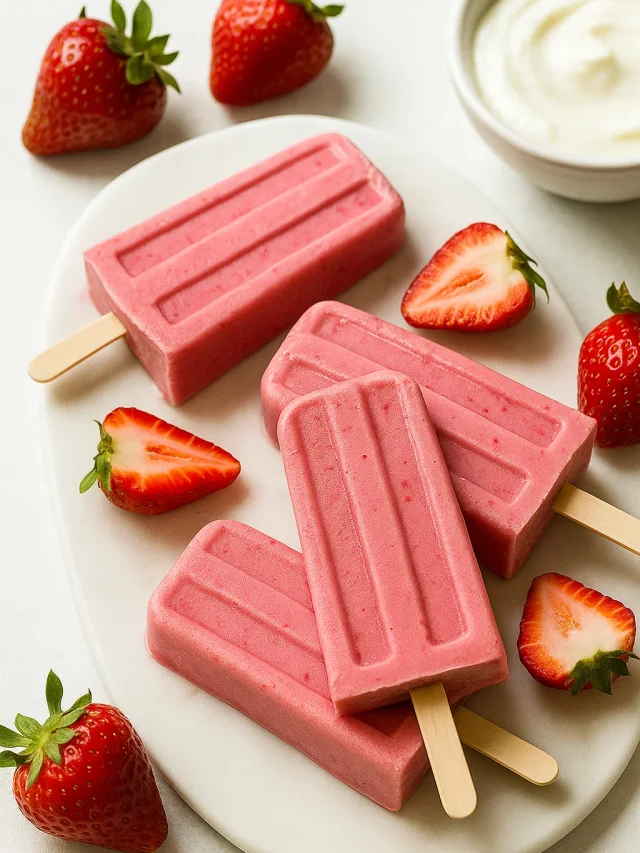 Strawberry Yogurt Popsicles