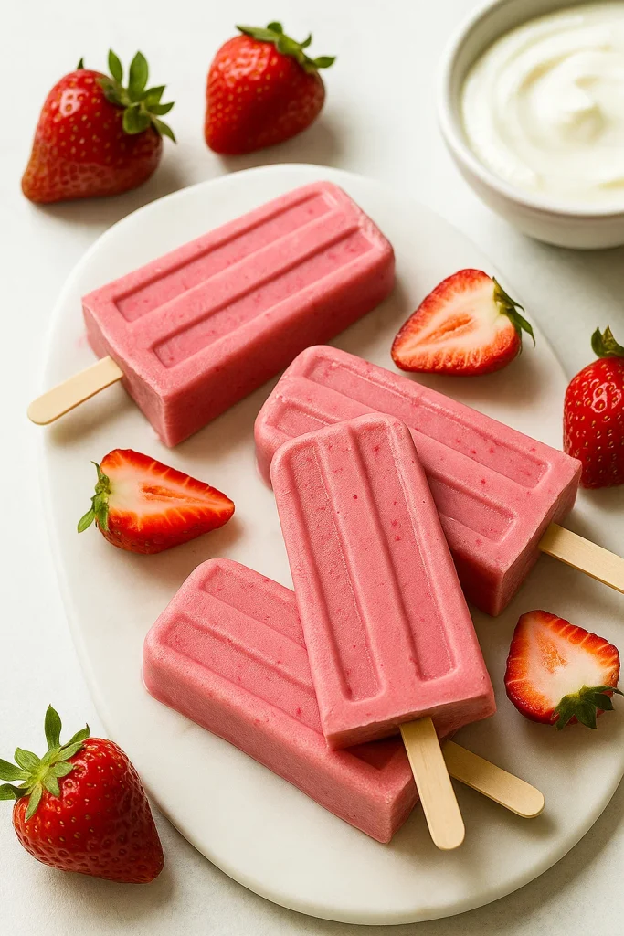 Strawberry Yogurt Popsicles