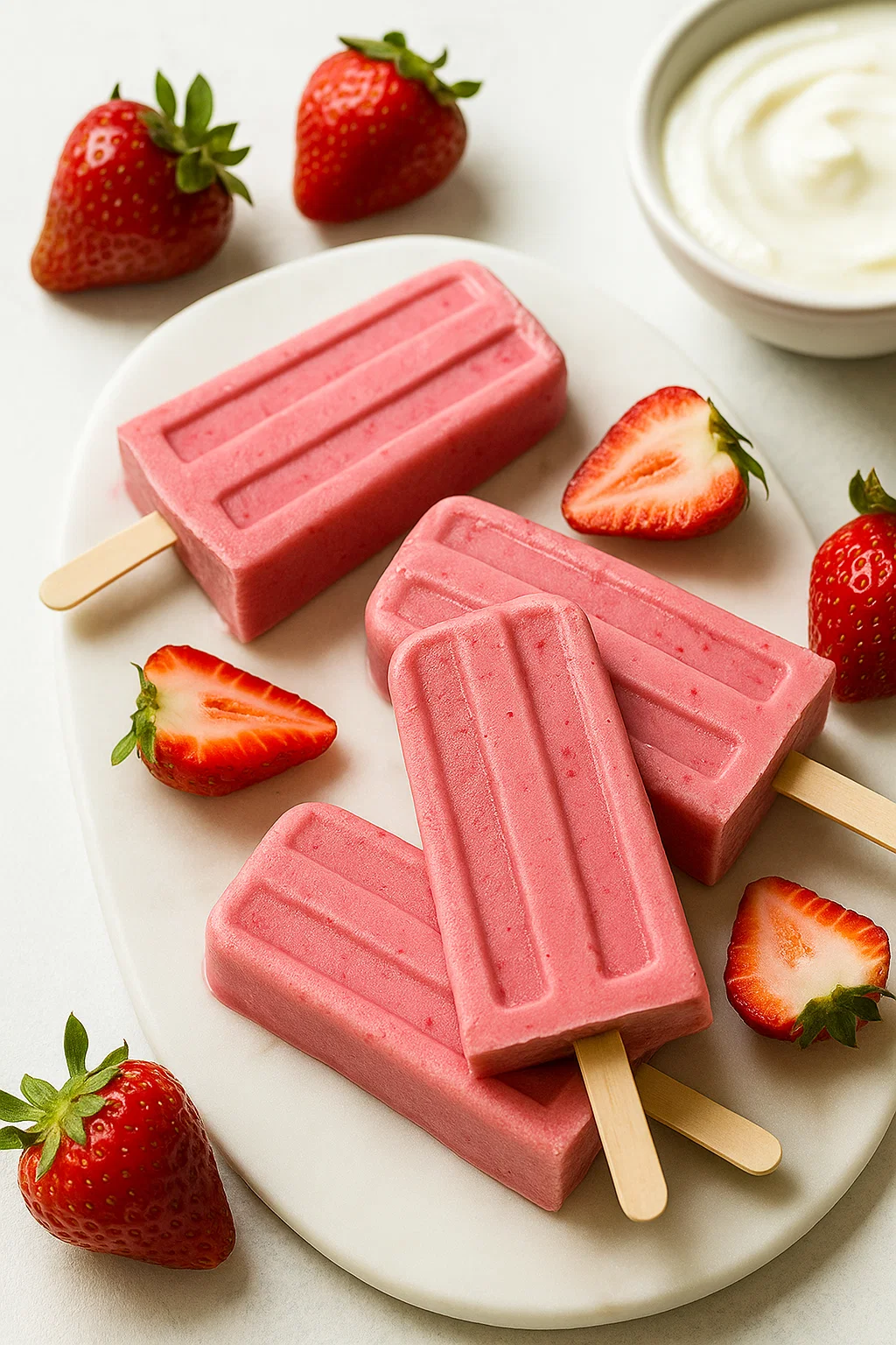 Strawberry Yogurt Popsicles