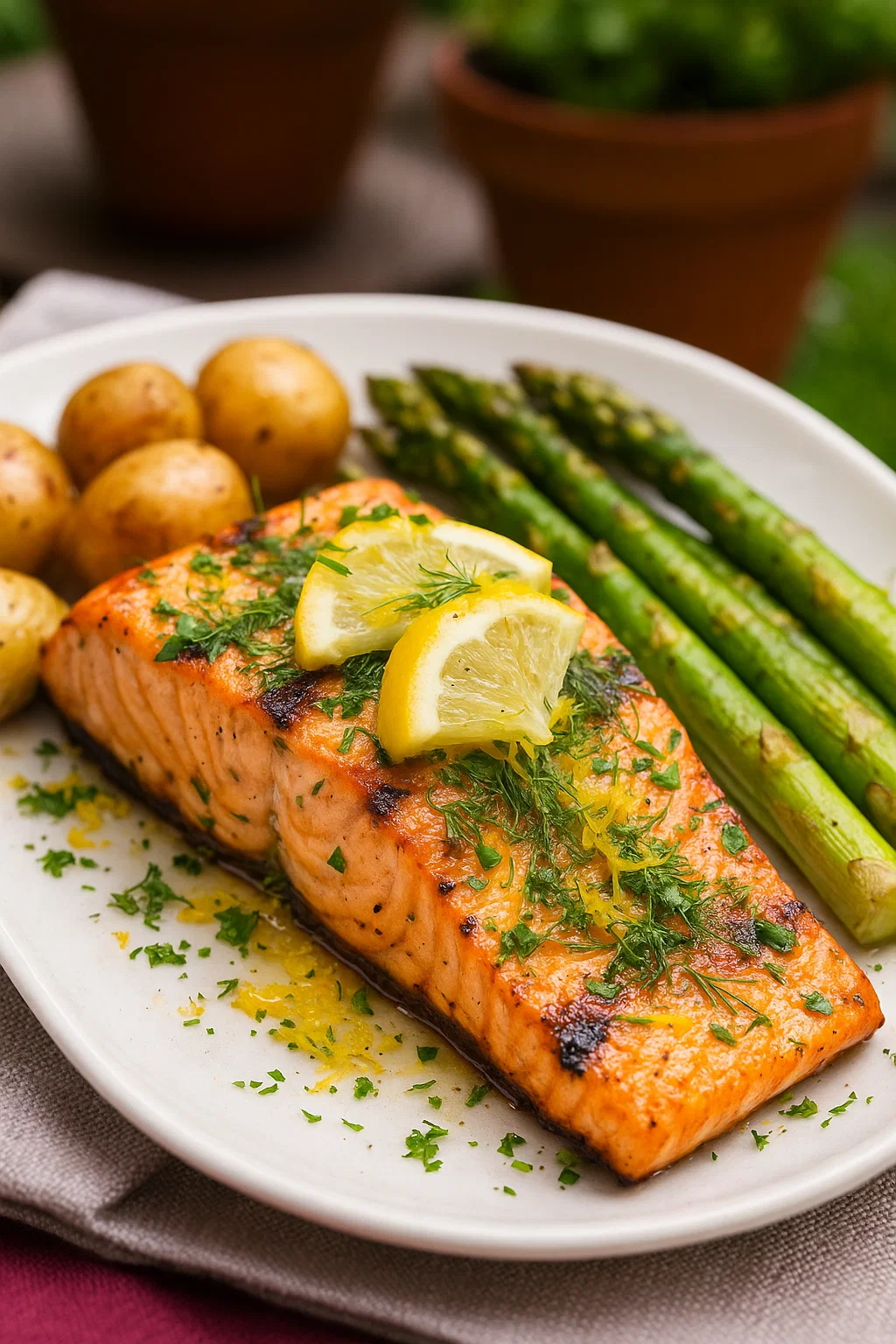 Lemon Herb Grilled Salmon