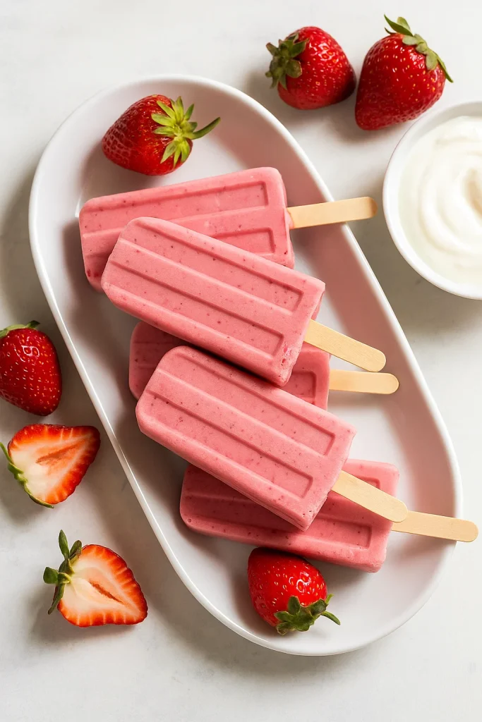 Strawberry Yogurt Popsicles