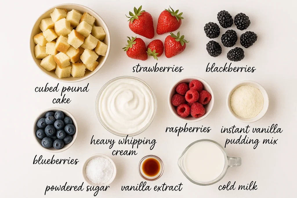 Berry Trifle Ingredients