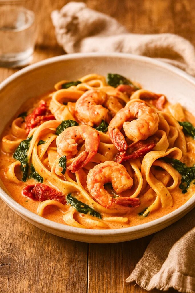 Creamy Tuscan Shrimp Pasta