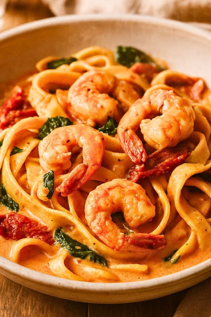 Creamy Tuscan Shrimp Pasta