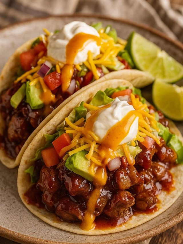 Garlic Butter BBQ Beef Tacos