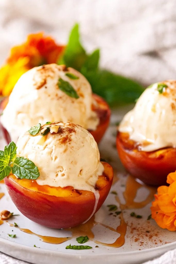 Grilled Peaches & Ice Cream