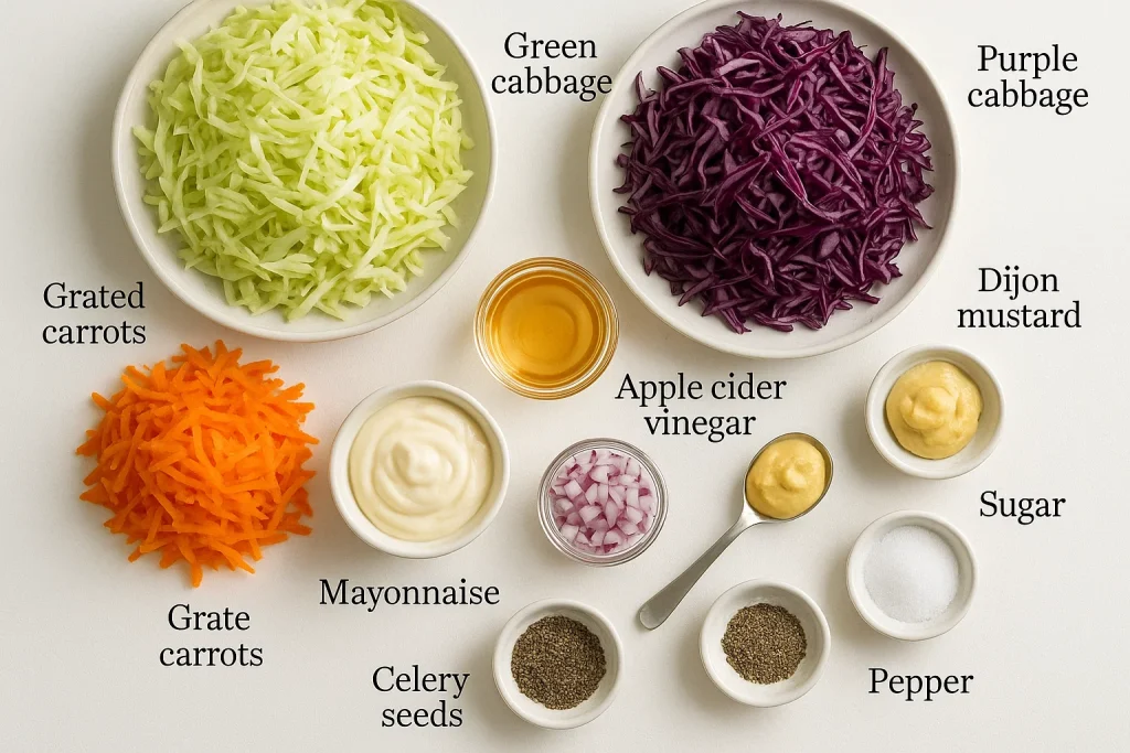Homemade Coleslaw Ingredients