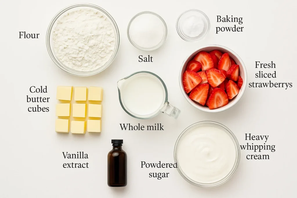 Homemade Strawberry Shortcake Ingredients