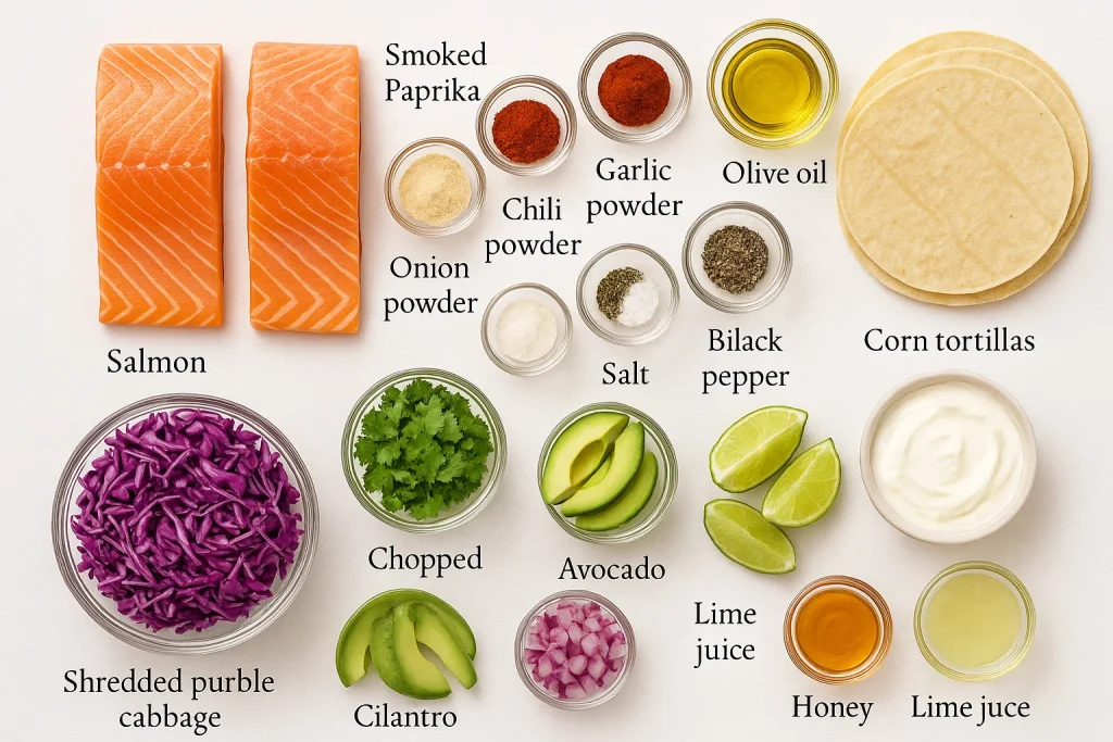 Blackened Salmon Tacos Ingredients