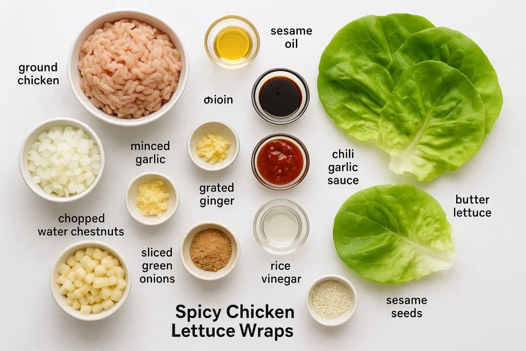 Spicy Chicken Lettuce Wraps Ingredients
