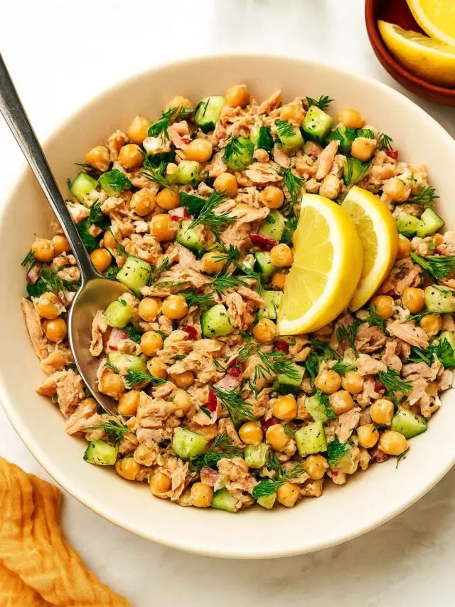 Lemon Tahini Chickpea Tuna Salad