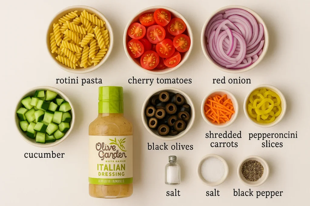 Olive Garden Pasta Salad ingredients
