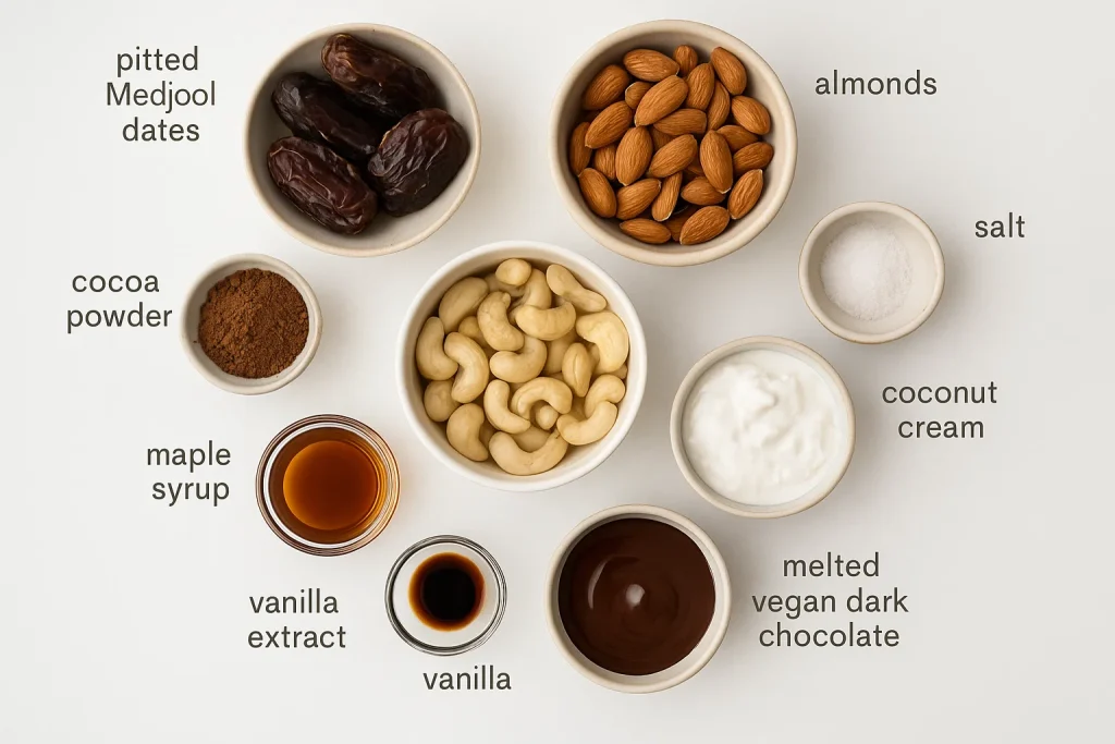 No-Bake Vegan Cheesecake Cups ingredients