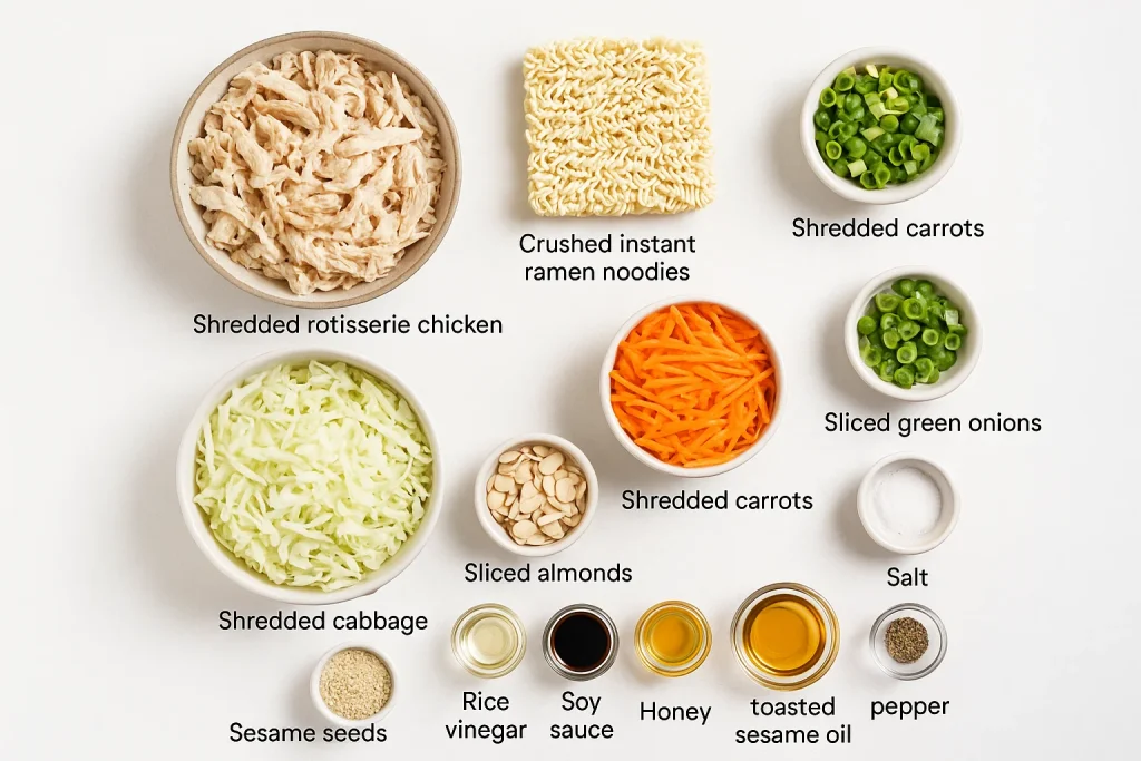 Ramen Noodle Salad ingredients