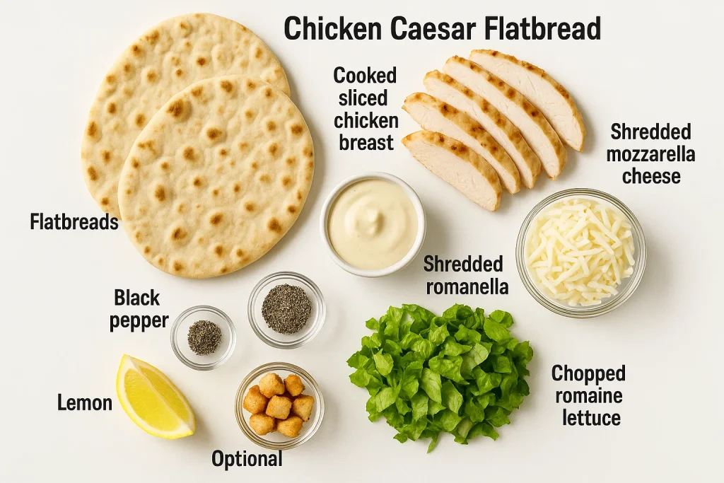 Chicken Caesar Flatbread ingredients