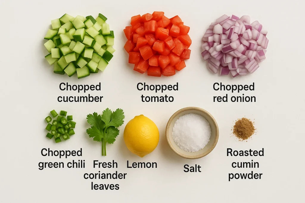 Kachumber Salad ingredients