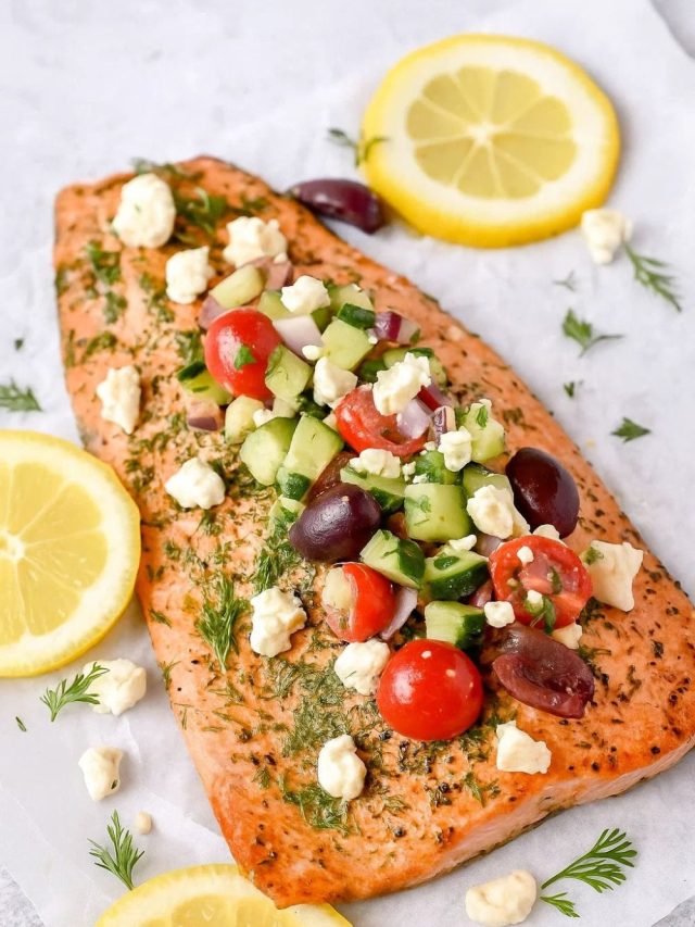Baked Greek Salmon