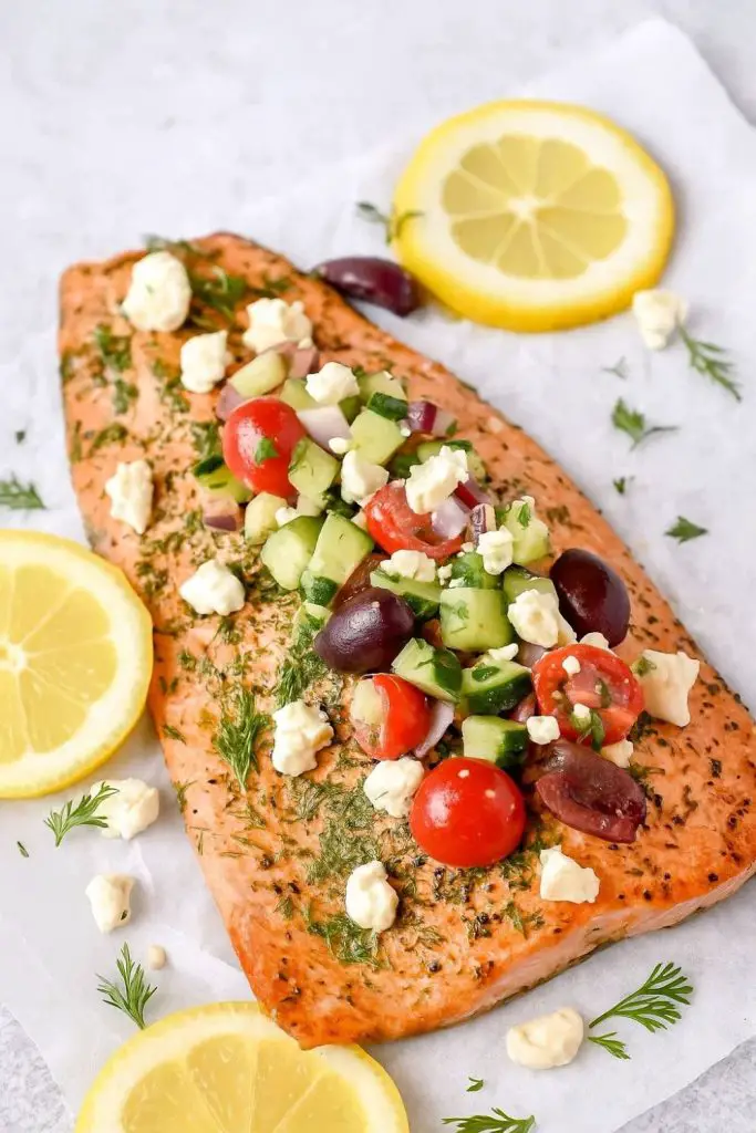 Baked Greek Salmon